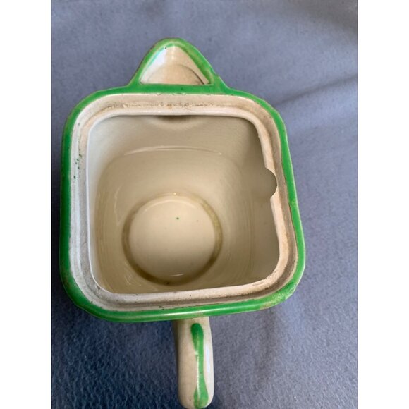 Vintage Ceramic Floral Citrus Reamer Juicer Pitcher with Green Trim - Picture 8 of 13